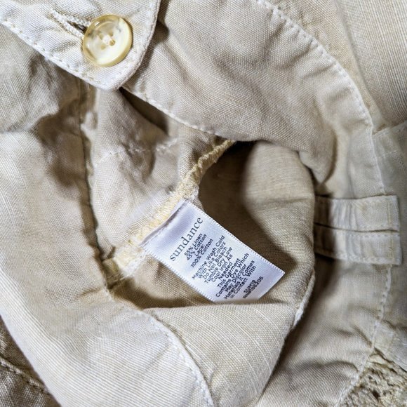 Sundance Originals Linen Organia Lace Pants Yellow/Mustard Seed Lagenlook sz 10 - Picture 8 of 9